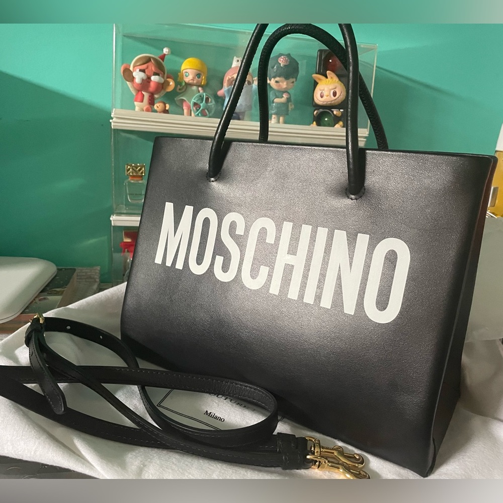 Moschino black shopping bag
